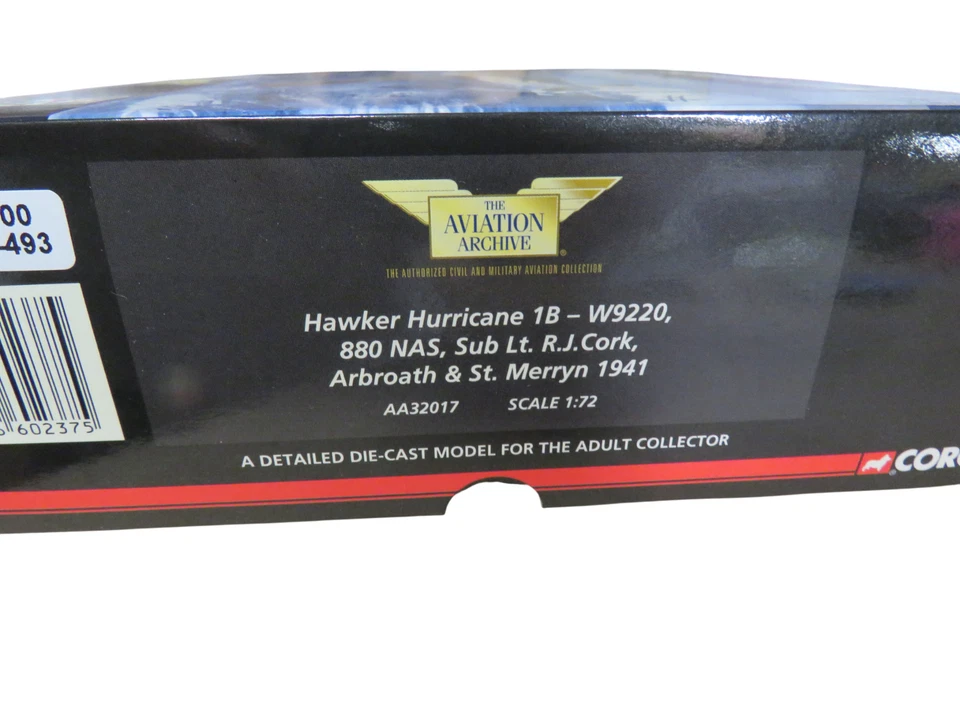 Corgi Aviation Archive 1941 Hawker Hurricane 1B-W9220 AA32017 1.72 Scale - NEW - Image 2 of 4