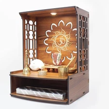 home decorative Beautiful Wooden Pooja Stand for Home Pooja Mandir for Home