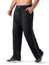 Men's Sweatpant Track Pants Open-Bottom Sweat Pants Performance Active Pant L...
