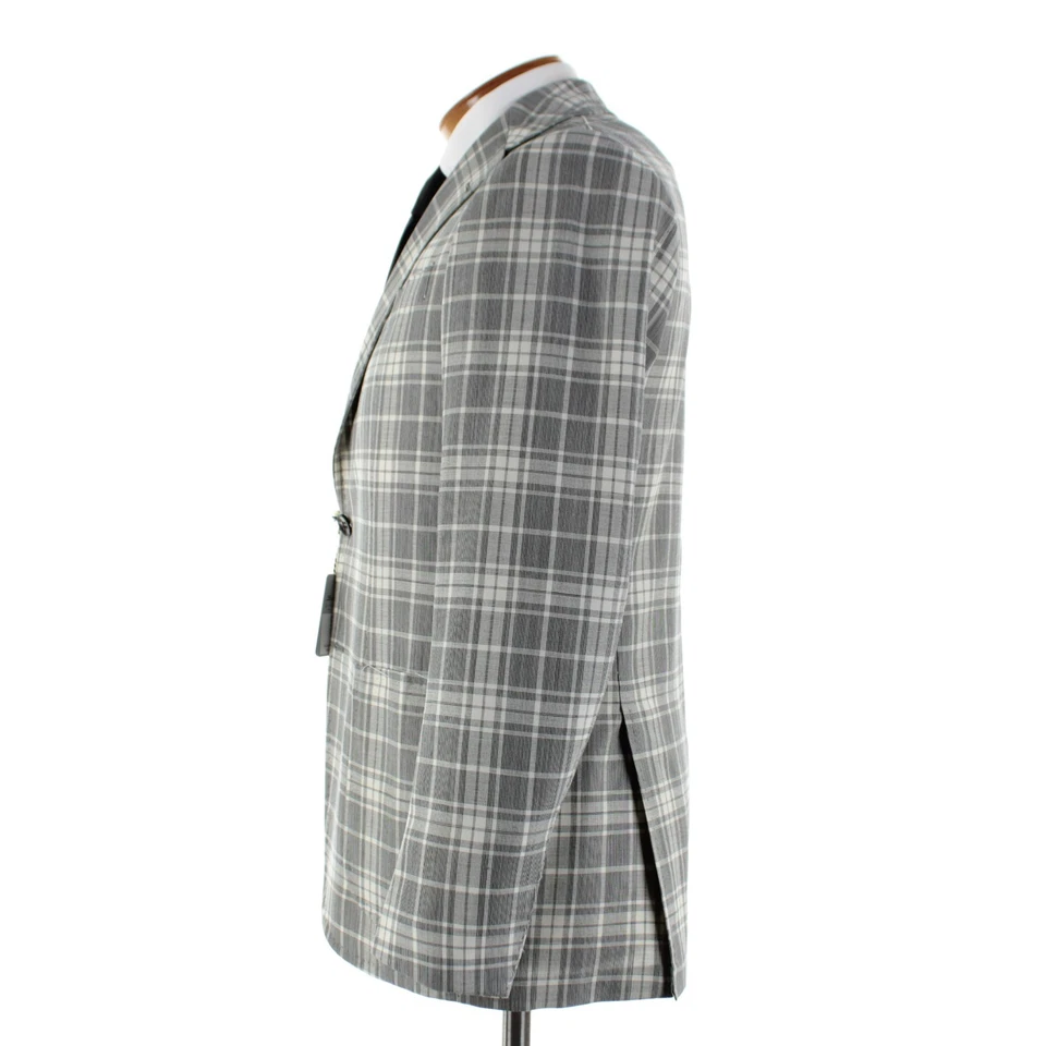 Abrigo deportivo de lana Sartorio Kiton nuevo con etiquetas talla 48R (~38R EE. UU.) a cuadros blancos y negros Foto 4 de 4