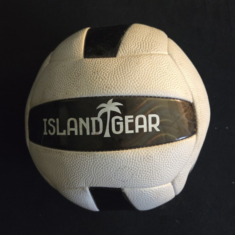Island Gear Size 5 Leather Volleyball White/Black Indoor/Outdoor w/Bag