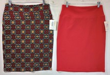 2 LuLaRoe Cassie Skirts L Knee Length Pull On Multicolor NWT