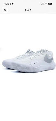 Nike Hyperquick Volleyball Shoes FN4678-102 White Silver Mens Size 9.5  Women 11