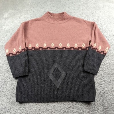 Vintage Courreges Paris Sweater Womens 44 Pink Wool Blend Knit Cottagecore Rare