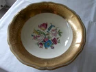 Rosenthal Porcelain Chippendale Bowl Flowers Thick Gold Rim 8x23cm 1934-45