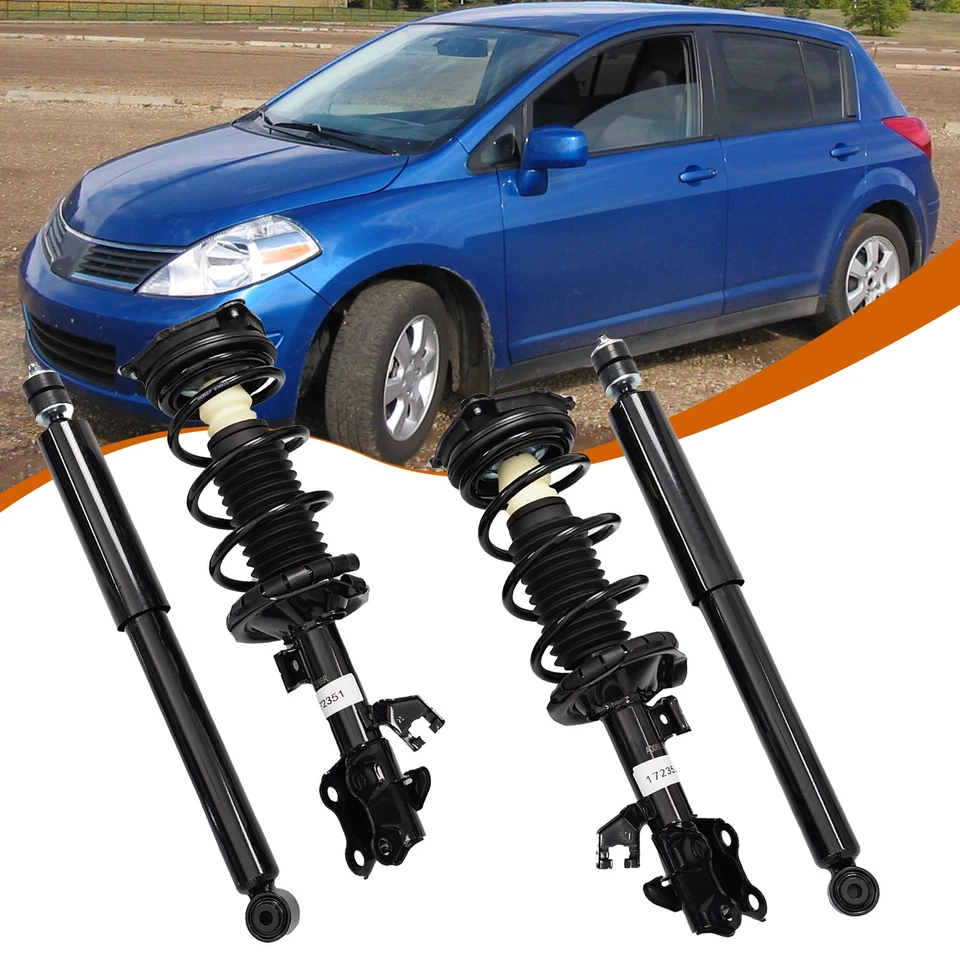 Set 4 Front Rear Struts Shocks Coil Spring ASSY Fit for Nissan Versa 2007-2012 Foto 3 de 4