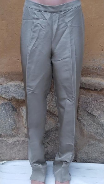 Women Jaeger Trousers Silver Silk XL