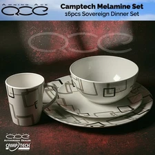 Camptech Sovereign Melamine Dinner Set - 16 Piece