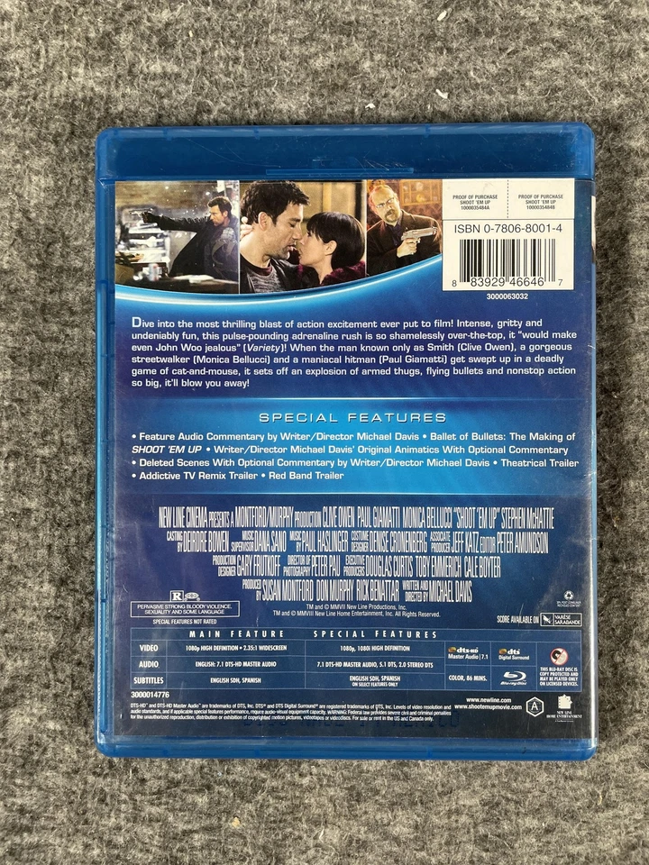 Shoot 'Em Up Blu-ray 2007 Clive Owen Paul Giamatti Monica Bellucci Action Movie Foto 2 de 4