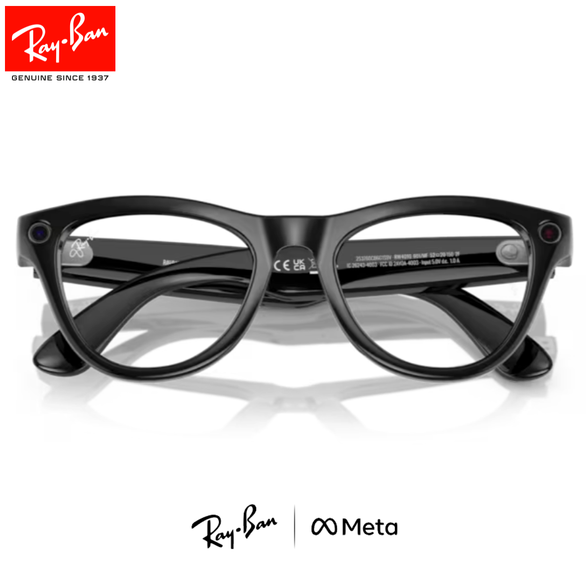 Ray-Ban | Meta AI Skyler RW4010 601/CH Shiny Black w/ Amethyst
