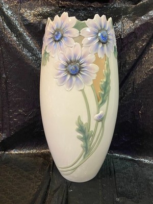 Franz Collection Porcelain 14'' Daisy Vase 14'' Excellent no box XP1829 HTF