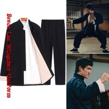 3PCS Mens Traditional Chinese Tang Suit Martial Arts Kung Fu Wing Chun Uniform