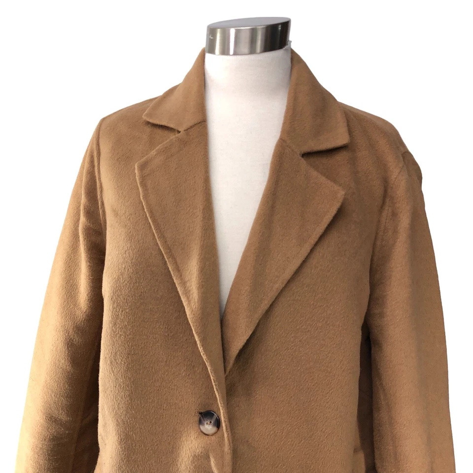 Abrigo chaqueta polar J Jill para mujer talla S camel peluche difuso chaquetón longitud media Foto 2 de 4