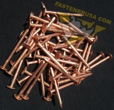 2" SMOOTH Plain Shank Solid Copper Roofing Nails 10 gauge (50 pcs)