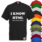 I KNOW HTML Mens Funny T-Shirt, Dad Slogan Tee Rude Joke Gift Funny