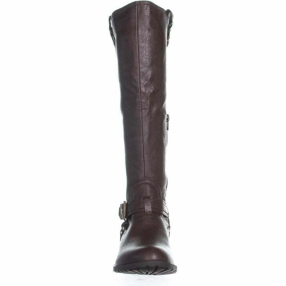 Nuevas botas RAMPAGE para mujer talla 6M marrón medio Idera imitación cuero punta redonda hasta la rodilla Foto 3 de 4