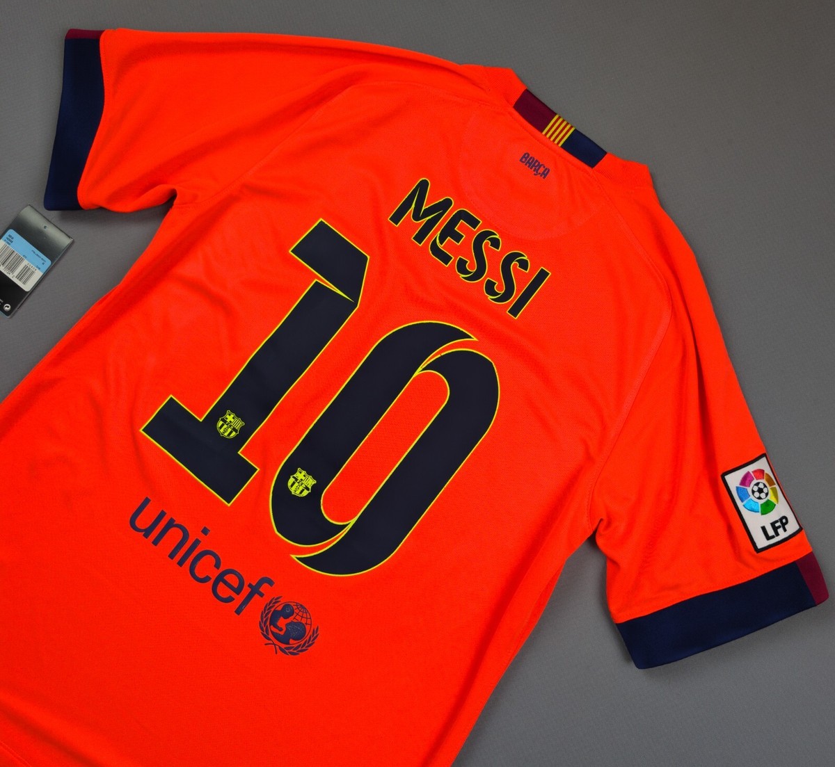 BARCELONA 2014 2015 LEO MESSI JERSEY AWAY FOOTBALL SHIRT SIZE M