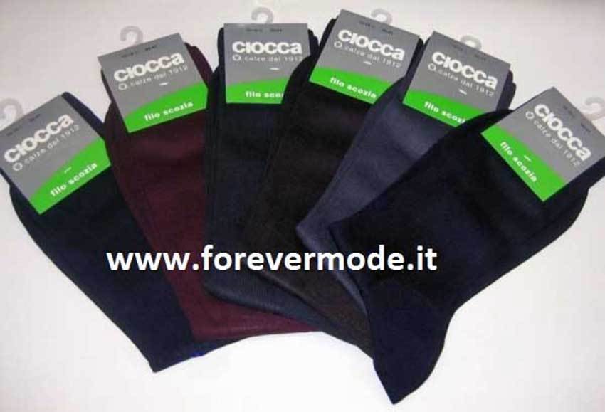 Paia di Calze uomo Ciocca corte in leggero filoscozia a costine fini art  881/1