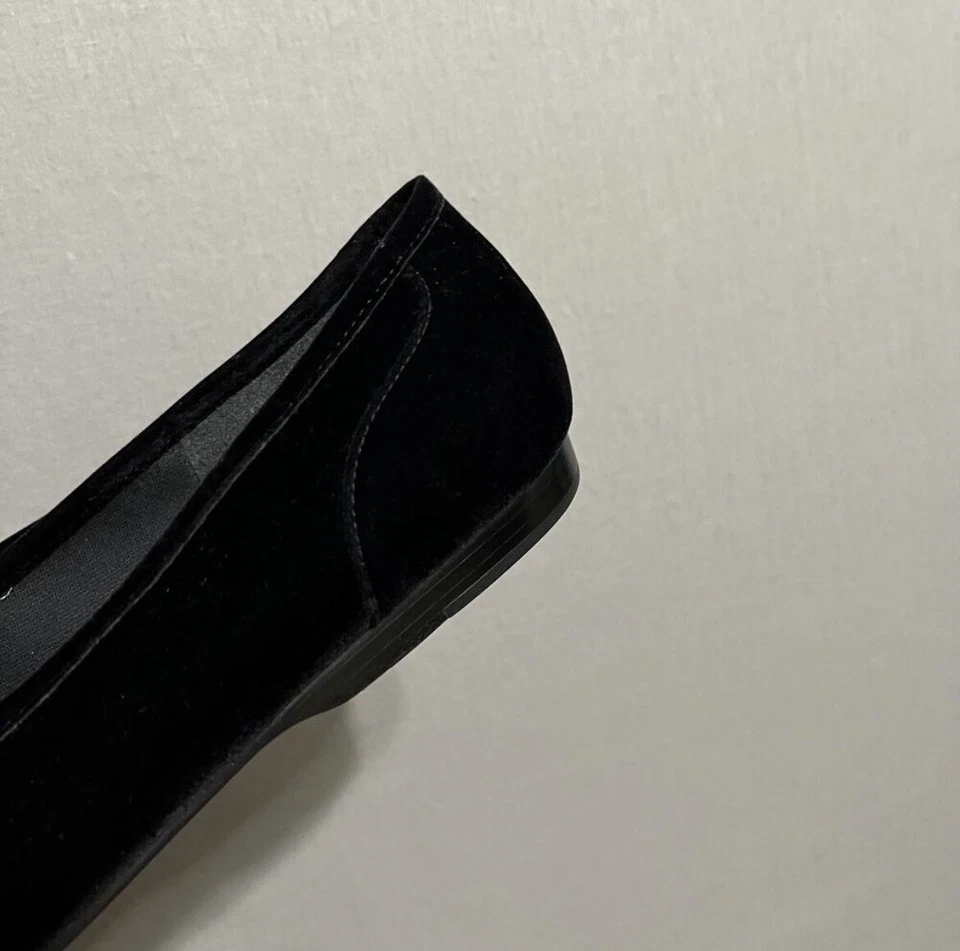 Mocasines sin cordones Enzo Angiolini de terciopelo negros elegantes bordados florales talla 8 1/2 Foto 4 de 4