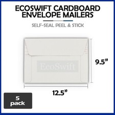 5 Rigid Shipping Envelopes 9.5"x 12.5" Self-Sealing Document / Photo Mailers