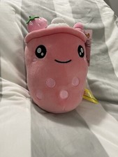NWT Stuffed Boba Plush Strawberry Bubble Tea Plush Milk Teacup Plush New