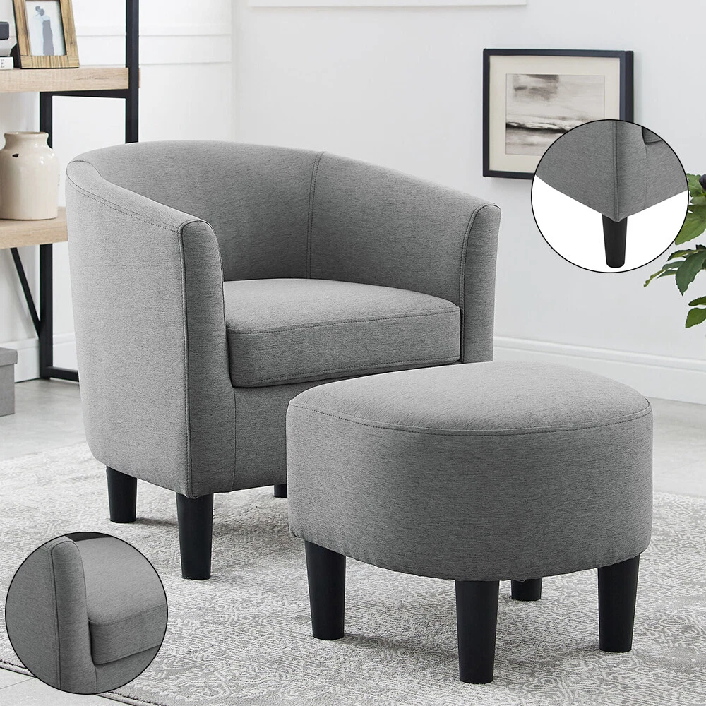 Adisen cloud barrel sale chair and ottoman