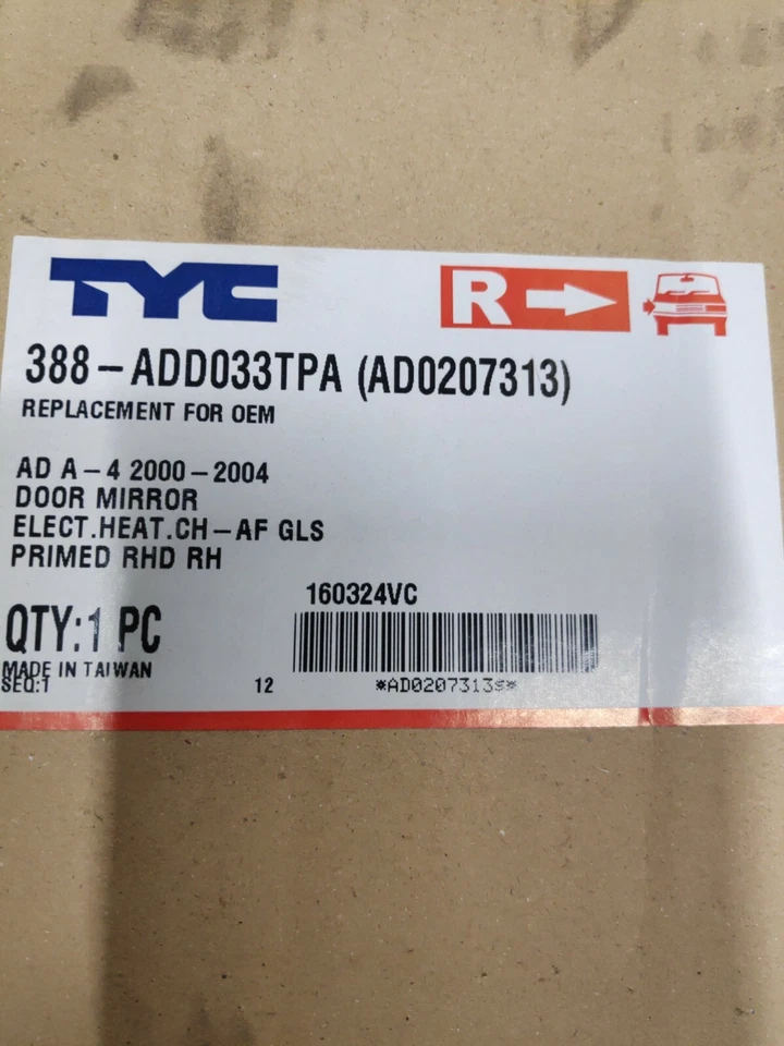 Espejo de puerta AUDI A4 2001-2005 eléctrico con calefacción cebado manual plegable a la derecha Foto 4 de 4