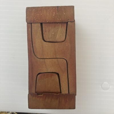 Vintage Wood Table Chairs Puzzle Dollhouse Furniture Mid Century