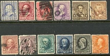 1890-93 1c - 90c DEFINITIVES USED #219-29