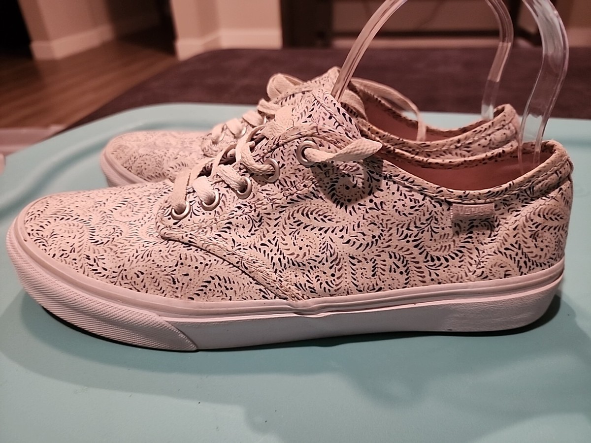 Vans Grey And Blue Pink And White Shoe Low Top Vans Lace Up Fabric