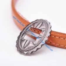 5X Oval South Sliver Western Saddles Leathercraft DIY Slotted Conchos 32*24mm