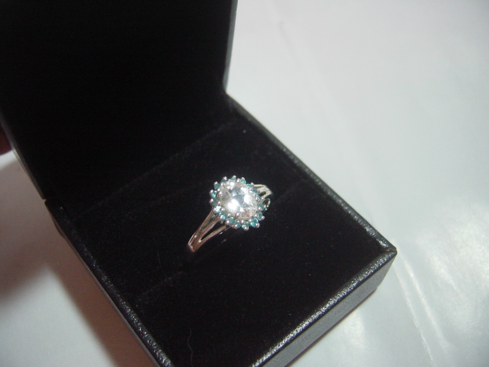 Vintage Solid Silver Ring Superb white sapphire &… - image 2