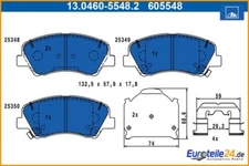 Brake pad set, disc brake ATE 13.0460-5548.2 for Kia