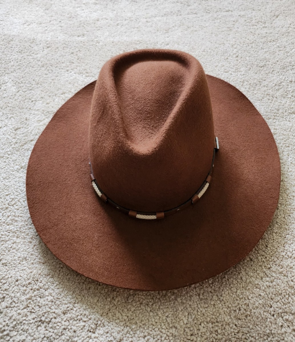 Vintage Wrangler Rugged Wear Brown Wool Cowboy Hat largeVintage