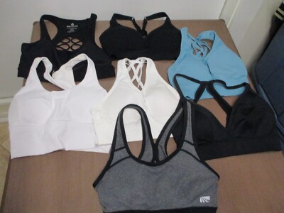 (7) WOMENS 90 DEGREES, JOCKEY SPORT BRA/TOPS (SML