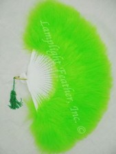 Lime Marabou Feather Fan 12"x 20" per Each