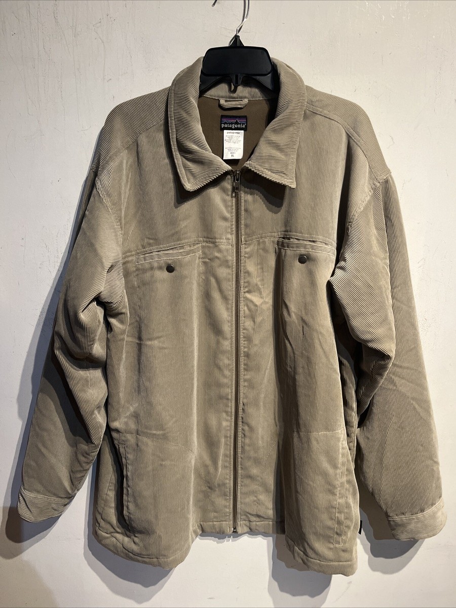 Patagonia Corduroy Fleece Lined Chore Jacket Tan Khaki Color Full Zip Mens  Sz XL