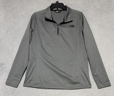 The North Face 1/4 zip fleece pullover long sleeve jacket Womens Large Gray