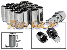 16 TUNER WHEEL LOCK LUG NUTS 8 POINT KEY 12X1.25 12 1.25 ACORN OPEN END CHROME N