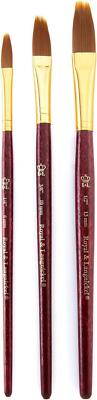 Royal Langnickel Gold Taklon Filbert Pinsel-Set (3) Synthetik Kurzschaft