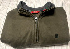 izod Luxury Sport mens pullover knit sweater zip neck size XLARGE Olive green