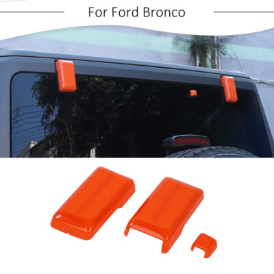 3× Tailgate Window Glass Hinge Cover Trim Decor For Ford Bronco 2021+ Orange