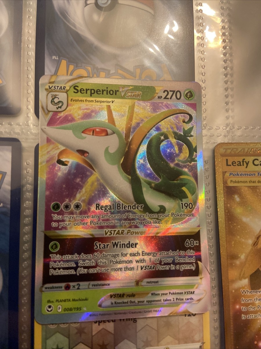 Serperior Vstar 210/195- Silver Tempest - Full Art - Tarjeta Secreta De Pokemon Gold