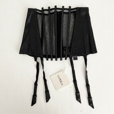 La Perla Lingerie Silk String Graphique Couture Garter Belt Size XS NWT Black