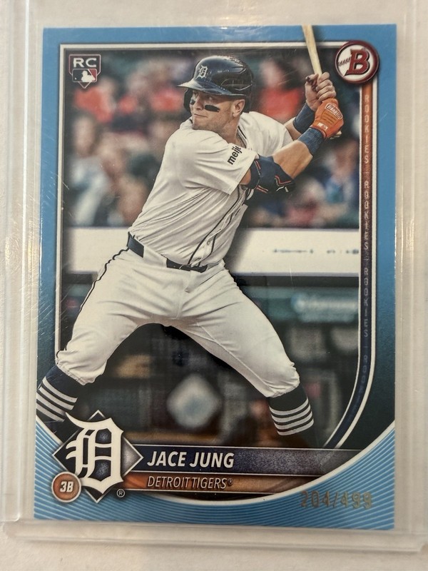2025 Bowman Jace Jung #59 Blue RC /499 204/499 Rookie Card Detroit Tigers