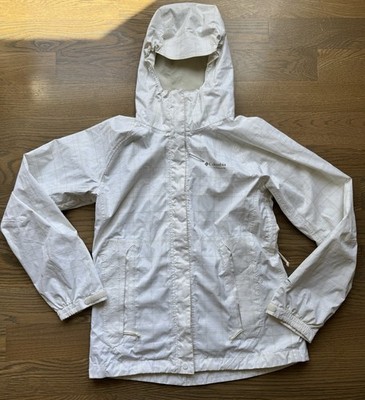 Columbia Titanium Waterproof Hooded Plaid Jacket White Women's Size S