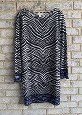 MICHAEL Michael Kors Long Sleeve Round Neck Animal Print Dress Women's Size L