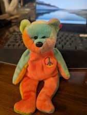 Ty Beanie Baby: Peace Bear 1996 - Multicolor/Tye-dye