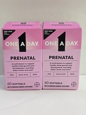 One A Day Womens Prenatal Vitamins 60ct Lot Of 2 New