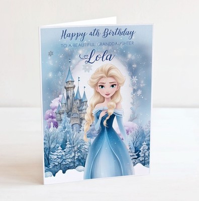 Geburtstagskarte Frozen - Elsa, Eiskönigin, Prinzessin. Weihnachtsgeschenk.